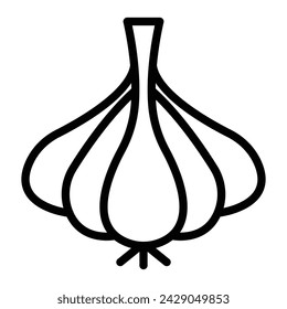Diseño de iconos de línea de vectores de ajo