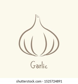Garlic vector. Garlic logo design. Garlic symbol. wallpaper. free space for text.