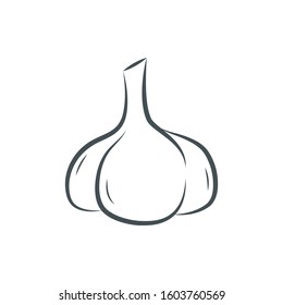 Garlic vector. Garlic logo design. Garlic symbol. wallpaper. free space for text.