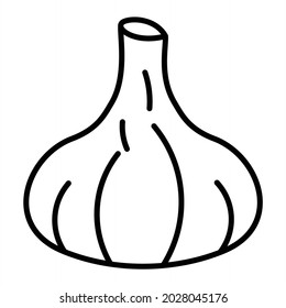  Garlic Vector Outline Icon Isolated On White Background
