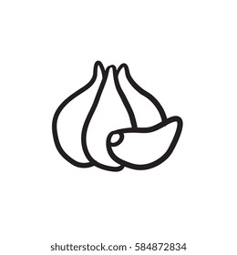 Garlic  vector sketch icon isolated on background. Hand drawn Garlic  icon. Garlic  sketch icon for infographic, website or app.