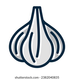 Garlic Vector Thick Line Filled Dark Colors Icons For Personal And Commercial Use.
