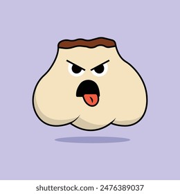 Ilustración vectorial de dibujos animados de verduras de ajo. concepto de verduras con expresiones lindas. estilo de dibujos animados plano