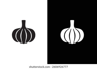 Garlic, Vegetable Flat Icon Logo Illustration. Vegetable Icon garlic glyph icon silhouette
