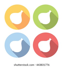 Garlic Vegetable Flat Style Design Icons Set