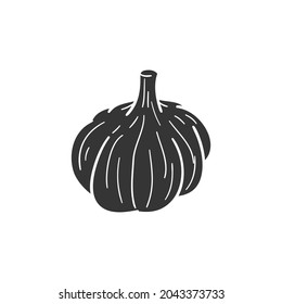 Garlic Vegetable Icon Silhouette Illustration Food Stock Vector ...