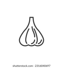 Garlic vegetable line icon. linear style sign for mobile concept and web design. Garlic outline vector icon. Symbol, logo illustration. Vector graphics
