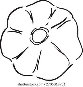 Garlic vegetable plant cooking ingredient doodle linear cartoon coloring page