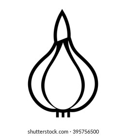 Garlic. Vegetables icon. Line vector illustration.