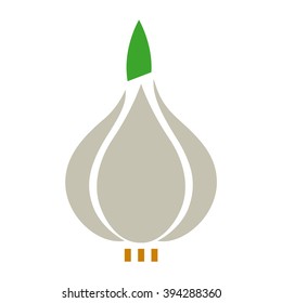 Garlic. Vegetables icon. Vector illustration.