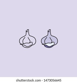 
garlic vegetables illustration vector icon