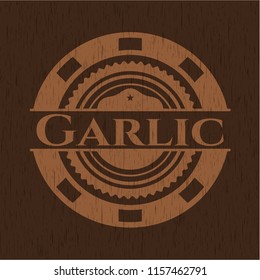 Garlic vintage wood emblem