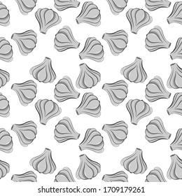 Garlic walplaper, illustration, vector on white background.