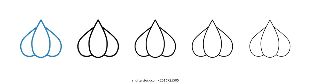 Garlic web vector icons set