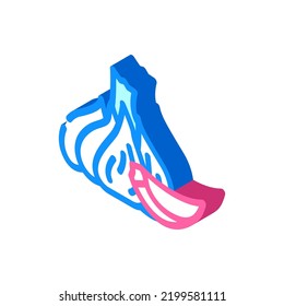vector de icono isométrico de corte de rodajo entero. signo de corte de ajo entero. ilustración de símbolo aislado