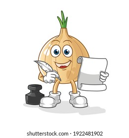 garlic writer vector. cartoon character