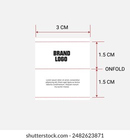 Garment Care label design vector illustration template with measurements details. Use for design all type of clothing 