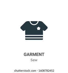 Garment glyph icon vector on white background. Flat vector garment icon symbol sign from modern sew collection for mobile concept and web apps design.
