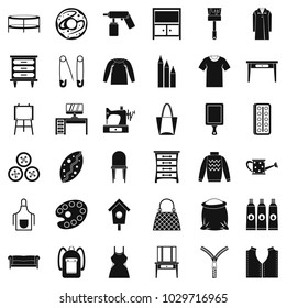 Garment icons set. Simple set of 36 garment vector icons for web isolated on white background