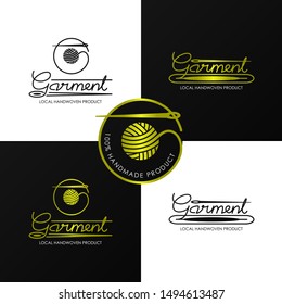 Garment Luxury. Elegant Handwoven Product. Unique Creative Concept Design Logo. 100% Handmade Label. Letter G Initial.