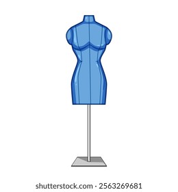 garment mannequin tailor cartoon. fabric dressform, couture bespoke, alteration stitching garment mannequin tailor sign. isolated symbol vector illustration