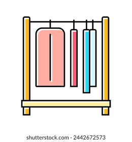 garment rack kid bedroom color icon vector. garment rack kid bedroom sign. isolated symbol illustration