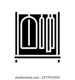 garment rack kid bedroom glyph icon vector. garment rack kid bedroom sign. isolated symbol illustration