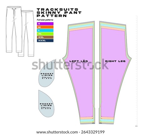 garment sewing jogger pant pattern, urban clothes pattern. different sizes, jogger pattern, Tracksuits sewing