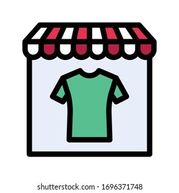garment vector flat color icon 