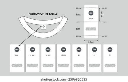 Garments Accessories back neck label template vector illustration ready to print