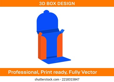 Garments box, shirt box die cut template and 3D box design