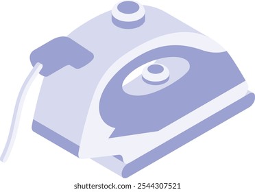 Garments or fabric Steamer isometric flat design, Handcrafted symbol, Perfect fit clothing sign,Sew and Tailor materials stock illustration, Steam Iron at Sewing Studio concept