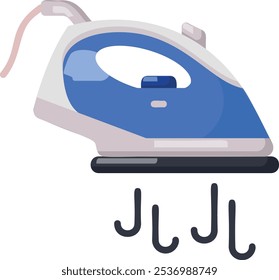 Garments or fabric Steamer vector flat icon design, Handcrafted symbol, Perfect fit clothing sign,Sew and Tailor materials stock illustration, Steam Iron at Sewing Studio concept