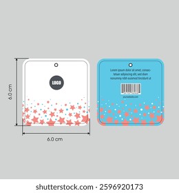 Garments Hang tag Design vector illustration template front and back views

