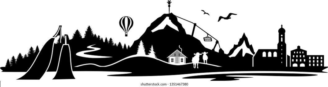 Garmisch Partenkirchen Skyline