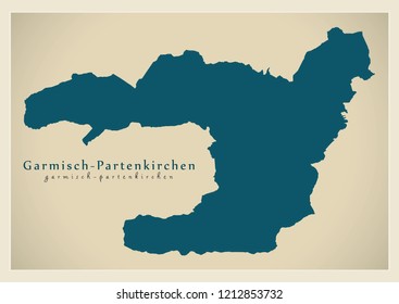 Garmisch-Partenkirchen administration area map Germany