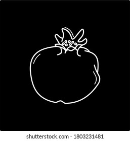 diseño negro de granate, icono vector granado en contorno