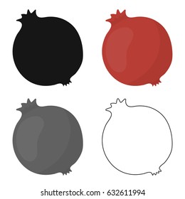 Garnet-Ikone-Cartoon. Die Früchte sind im Essenskartoon versenkt.