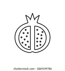 icono de garnet del icono de fruta para concepto móvil y aplicaciones web. Icono de garnet de línea delgada se puede usar para web y móvil. Icono premium sobre fondo blanco
