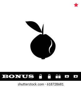 Garnet icon flat. Black pictogram on white background. Vector illustration symbol and bonus button open and closed lock, folder, star