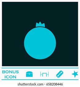 Garnet icon flat. Blue pictogram on dark background. Vector illustration symbol and bonus icons