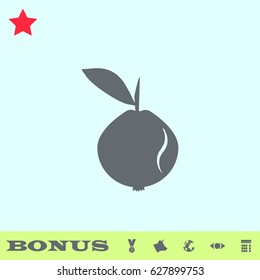 Garnet icon flat. Grey pictogram on blue background. Vector illustration symbol and bonus buttons medal, cow, earth, eye, calculator