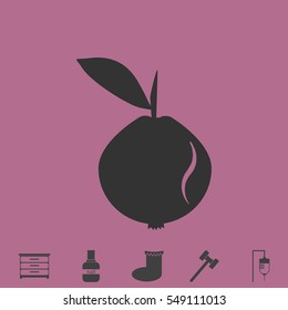 Garnet icon flat. Simple vector grey pictogram and bonus symbol