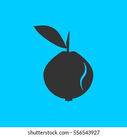 Garnet icon flat. Simple vector black pictogram on blue background