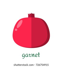 Garnet icon in flat style. Isolated object, logo. Fruit from the farm. Organic food. Vector illustration.