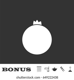 Garnet icon flat. White pictogram on black background. Vector illustration symbol and bonus icons