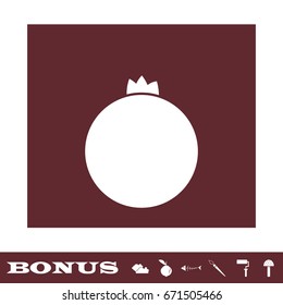 Garnet icon flat. White pictogram on brown background. Vector illustration symbol and bonus icons