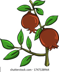 Garnet en árbol , ilustración, vector sobre fondo blanco