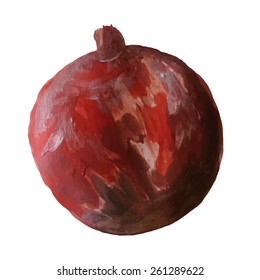Garnet painted with gouache