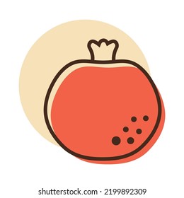 Garnet, Pomegranate vector isolated icon. Graph symbol for food and drinks web site, apps design, mobile apps and print media, logo, UI